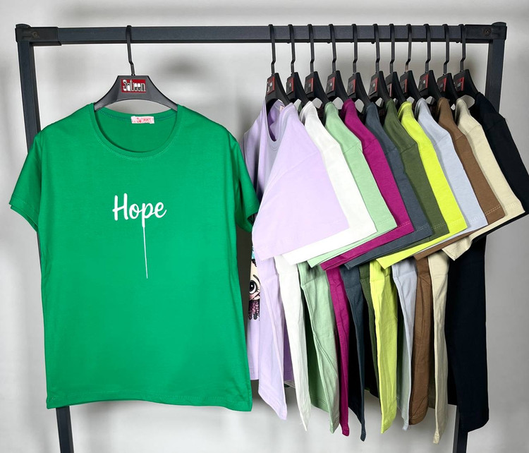 تیشرت نخ پنبه زنانه طرح hope