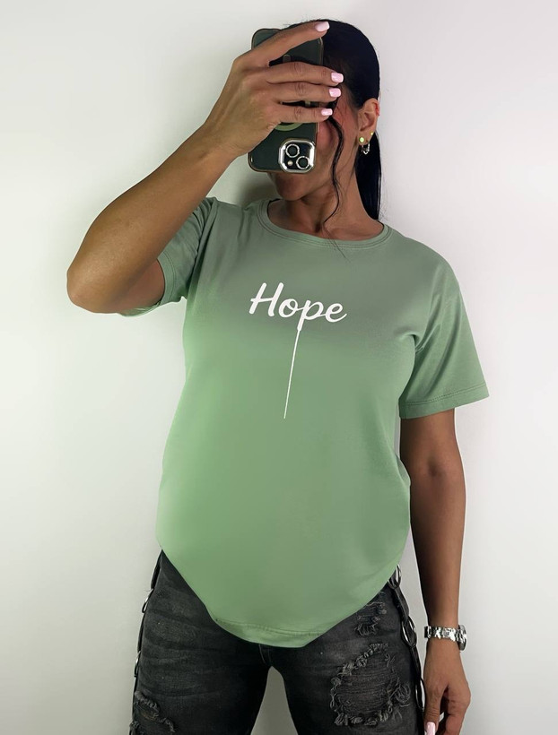 تیشرت نخ پنبه زنانه طرح hope