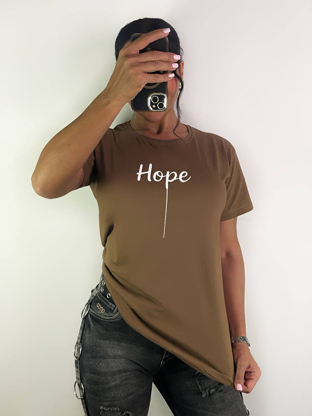 تیشرت نخ پنبه زنانه طرح hope