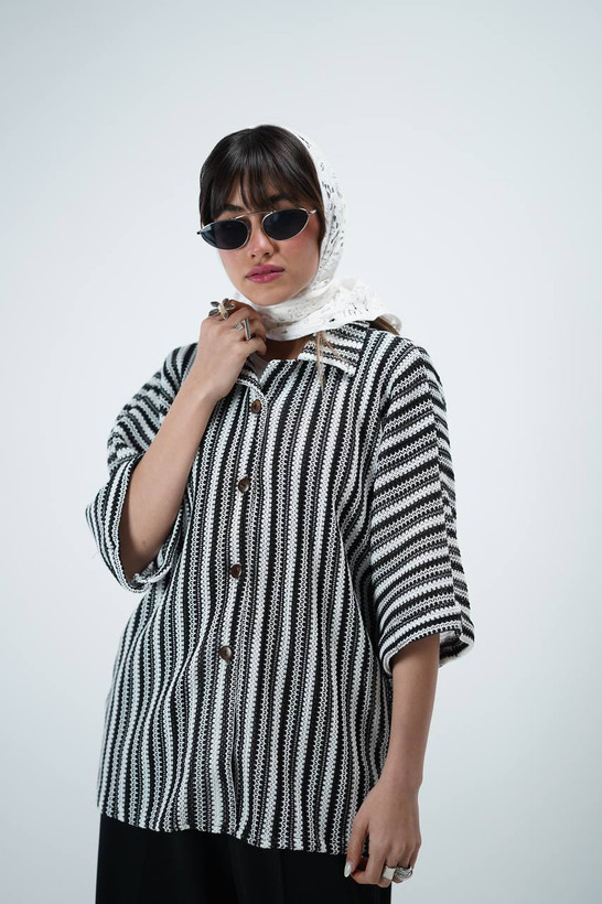 شومیز کنفی زنانه پارچه زنبوری