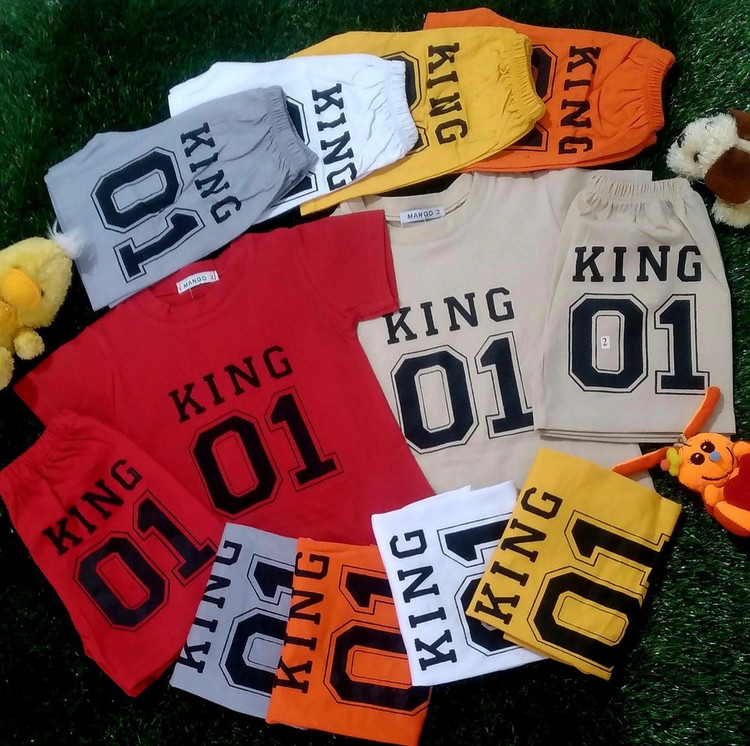 ست تیشرت شلوارک یک تا چهارسال طرح king10