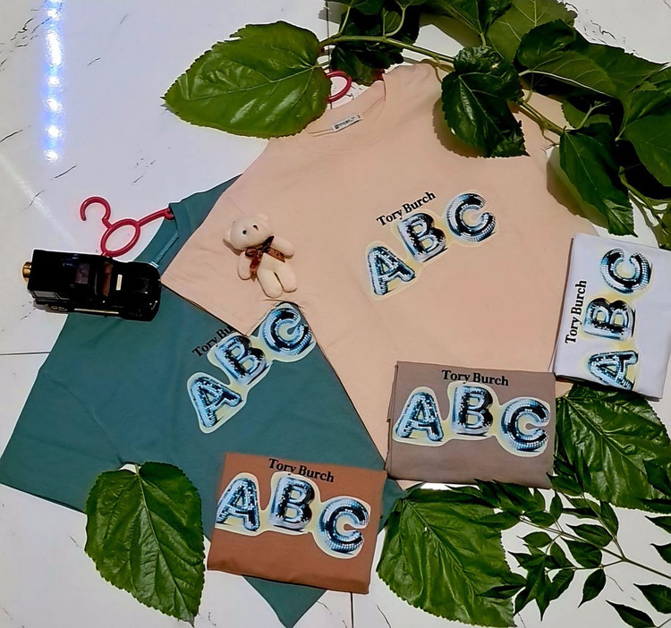 تیشرت بچگانه ۵ تا ۸ سال قواره دار طرح ABC