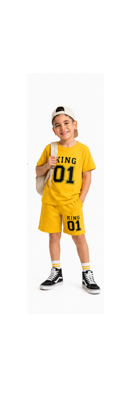 ست تیشرت شلوارک یک تا چهارسال طرح king10