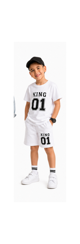ست تیشرت شلوارک یک تا چهارسال طرح king10