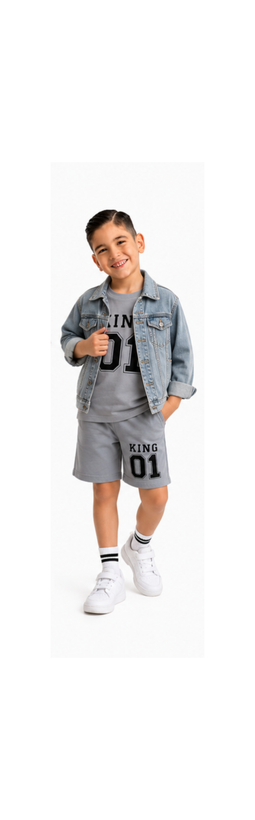 ست تیشرت شلوارک یک تا چهارسال طرح king10