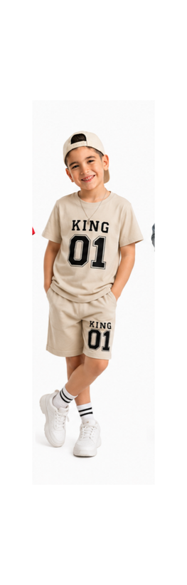 ست تیشرت شلوارک یک تا چهارسال طرح king10