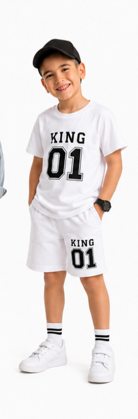 ست تیشرت شلوارک یک تا چهارسال طرح king10