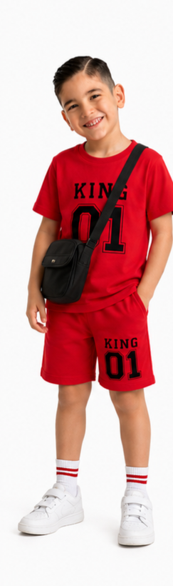 ست تیشرت شلوارک یک تا چهارسال طرح king10
