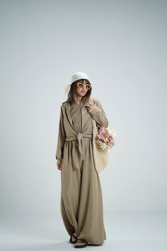 ست دو تیکه زنانه جلو گره ای آهو
