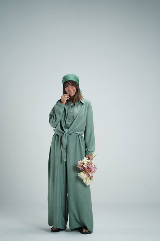 ست دو تیکه زنانه جلو گره ای آهو
