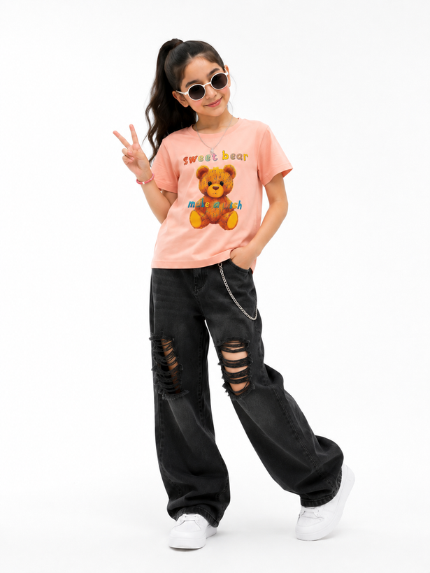 تیشرت بچگانه پاندا sweet bear نخ پنبه 5 تا 8سال قواره دار