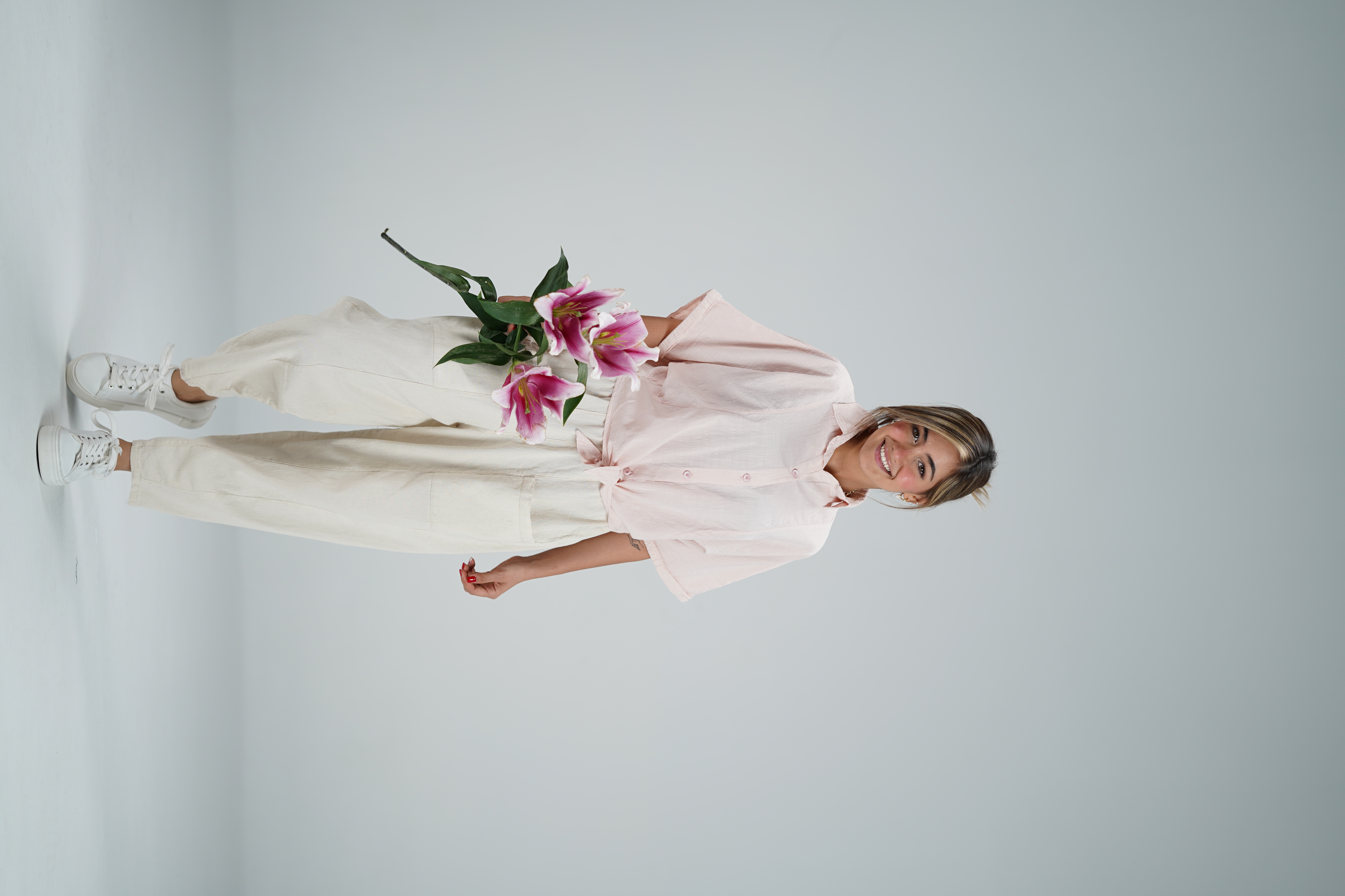 شومیز گره ای  لینن زنانه ترنگ