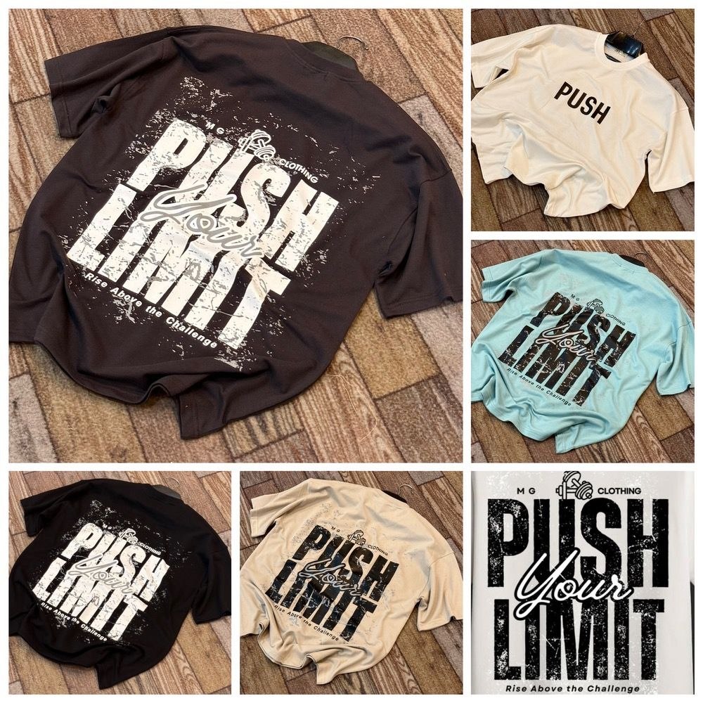 تیشرت دونخ پنبه مردانه طرح PUSH