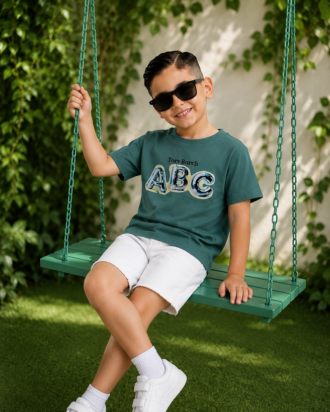 تیشرت بچگانه ۵ تا ۸ سال قواره دار طرح ABC