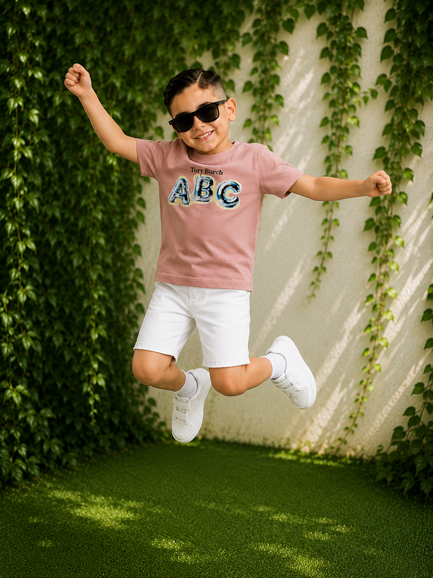 تیشرت بچگانه ۵ تا ۸ سال قواره دار طرح ABC