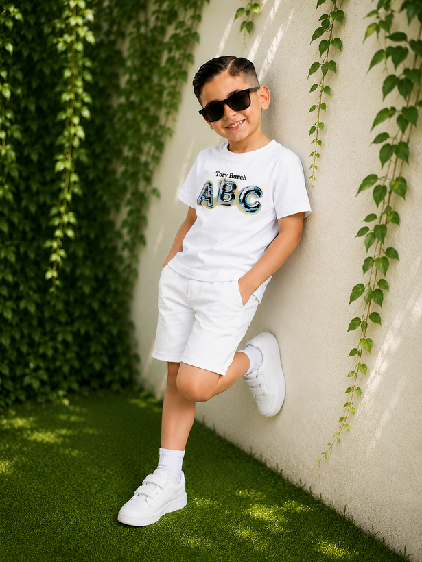 تیشرت بچگانه ۵ تا ۸ سال قواره دار طرح ABC